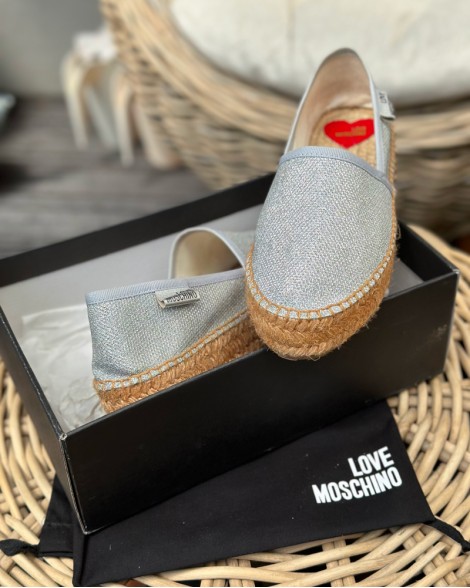 Espadrilky dámské Love Moschino stříbrné